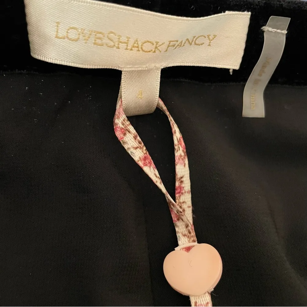 LoveShackFancy Journee Velvet-trimmed Sequined Crepe Straight-leg Pants Sz 4 - Image 4