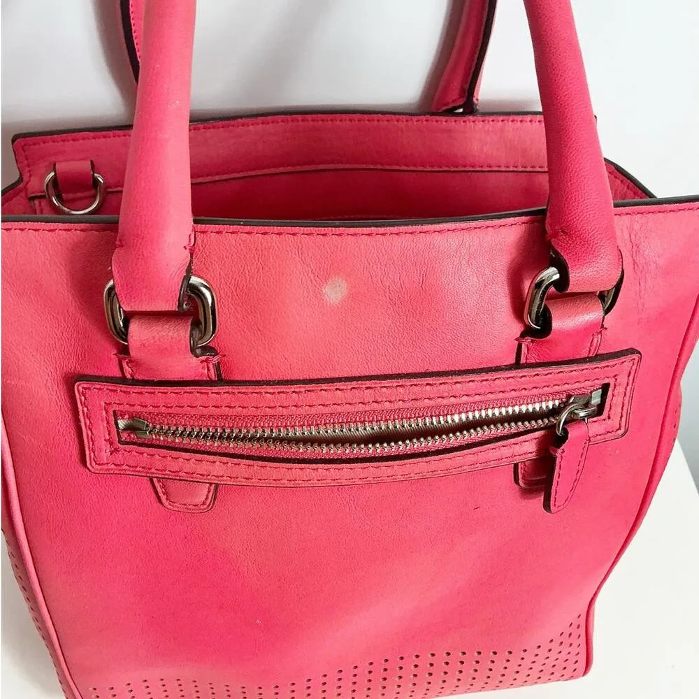 Coach Legacy Mini Tanner Perforated Purse Handbag with Strap Coral Pink - Image 6