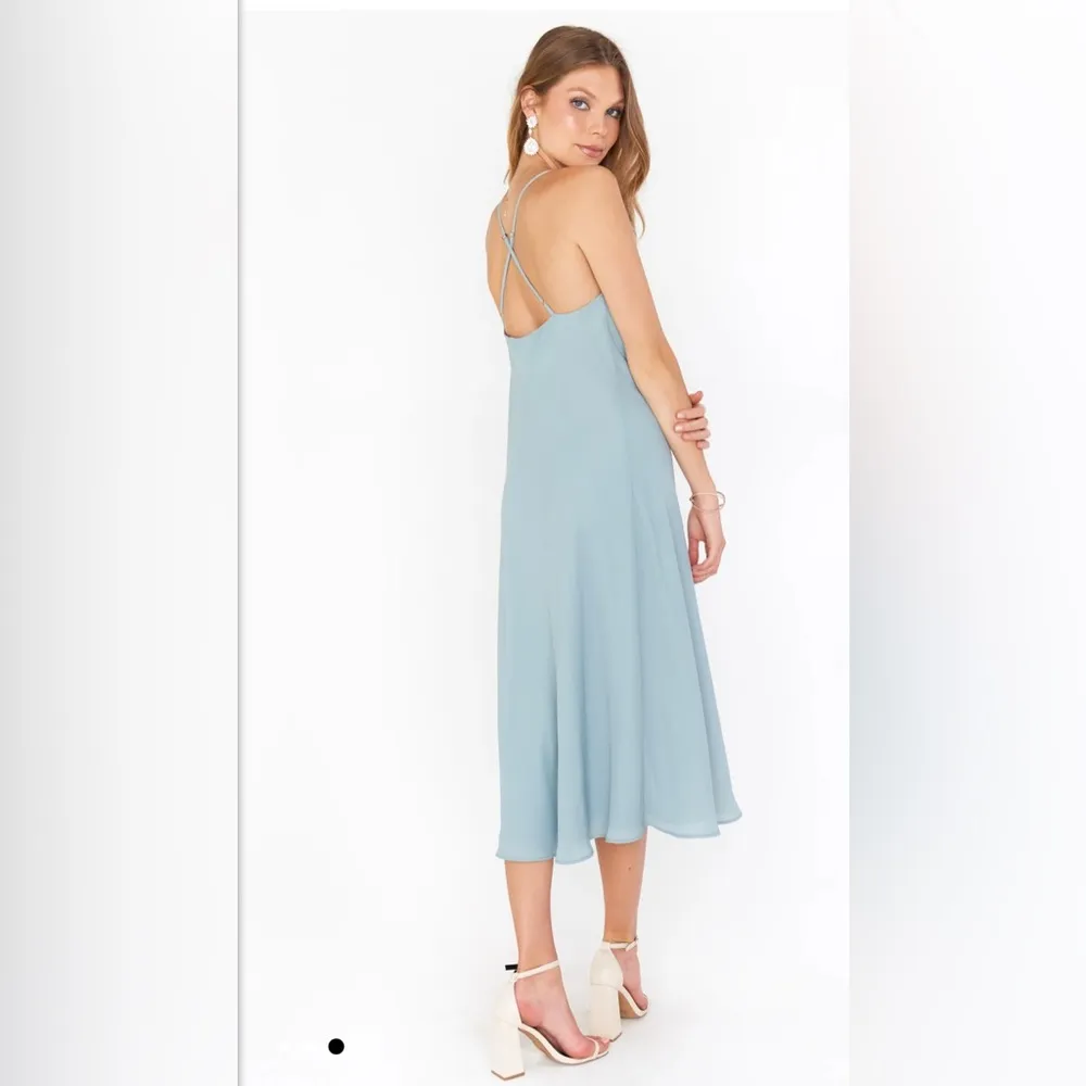 Show Me Your Mumu Verona Cowl Dress Silver Sage Crisp NWT - Image 3