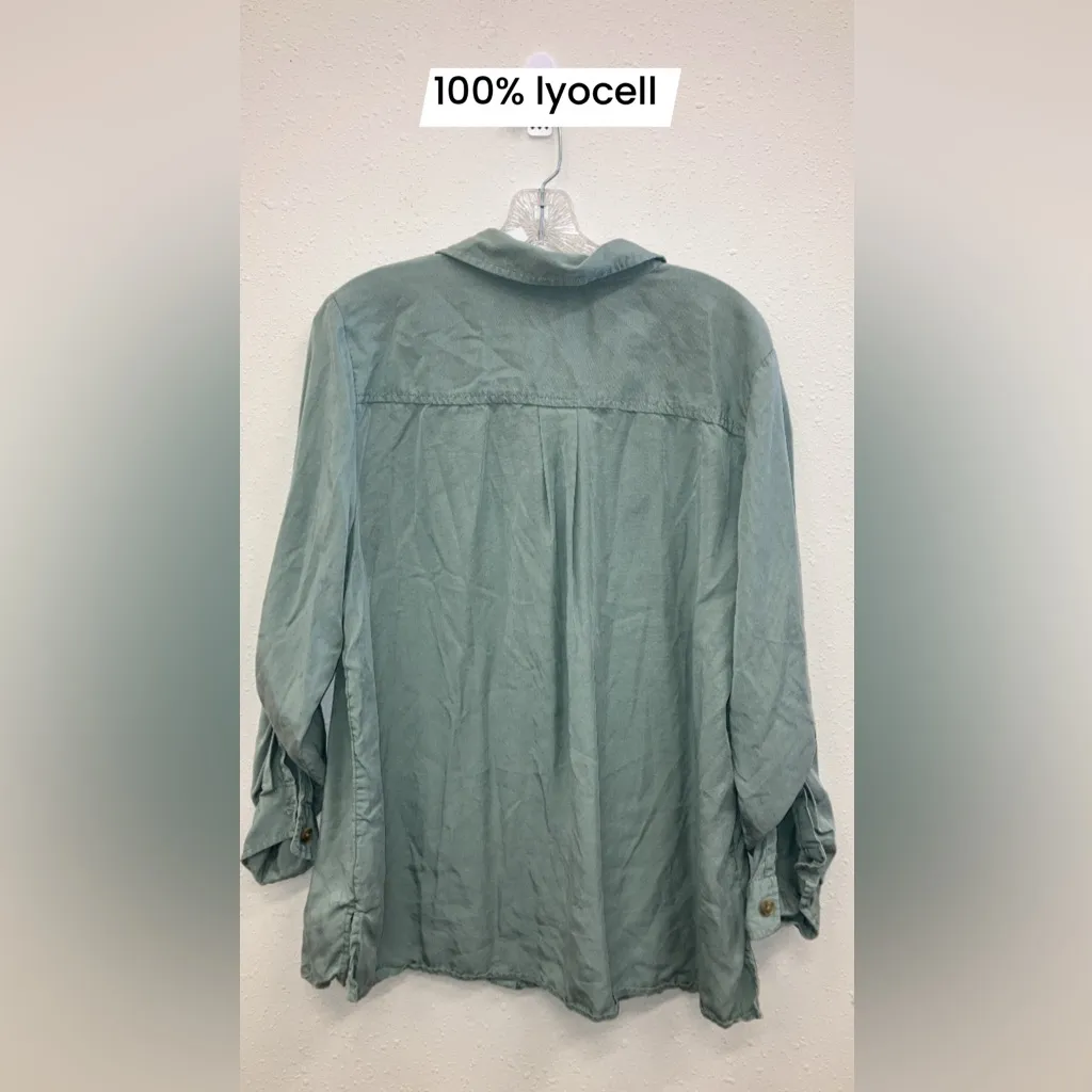 Charter Club Sage Green Button-Up Shirt Large - Image 2