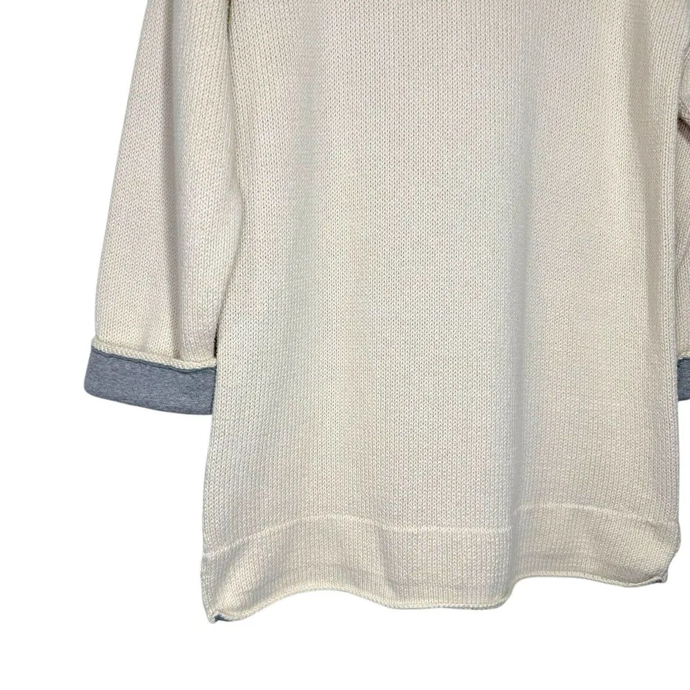 Anthropologie x Pure Hand Knit M/L Sweater High Low‎ Cowl Neck Jersey Trim Size undefined - Image 5