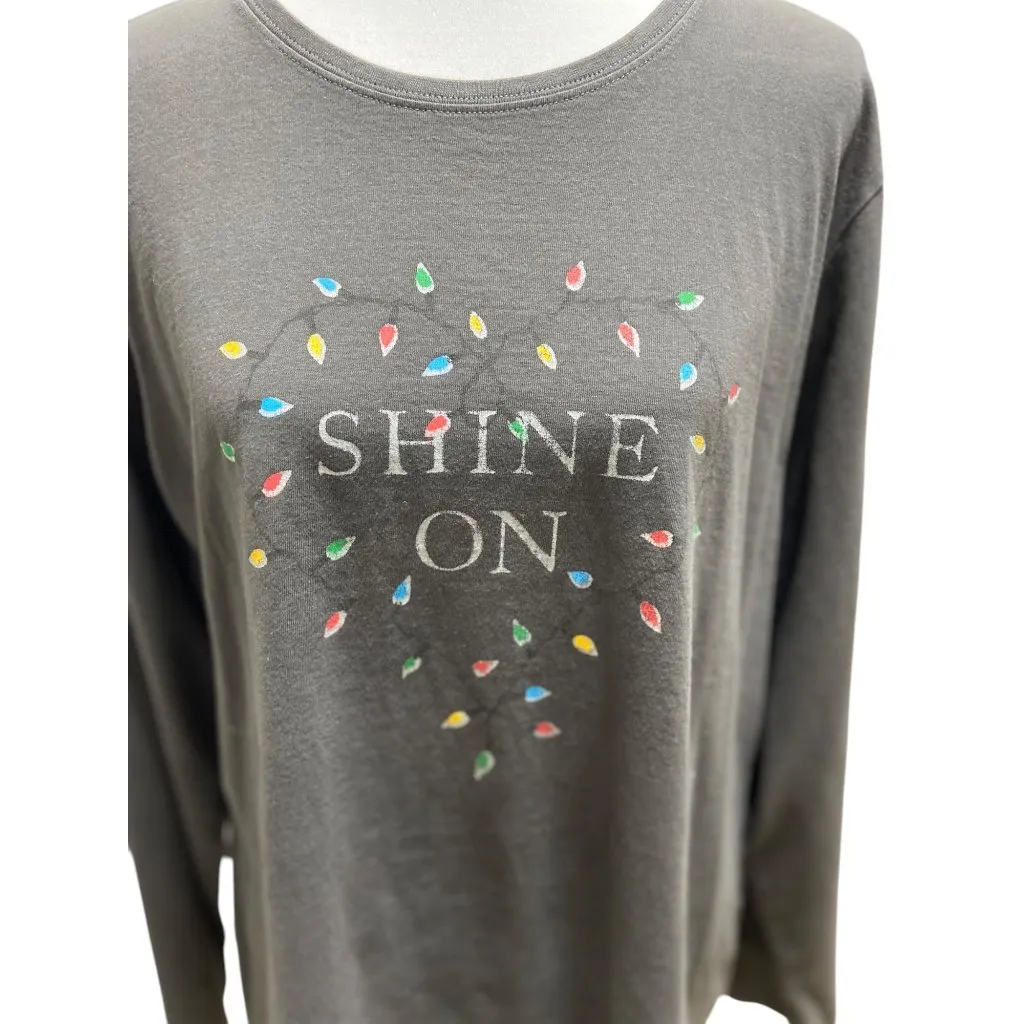 Life Is Good Shine On Long Sleeve Tee Shirt Gray Size XL - Image 8