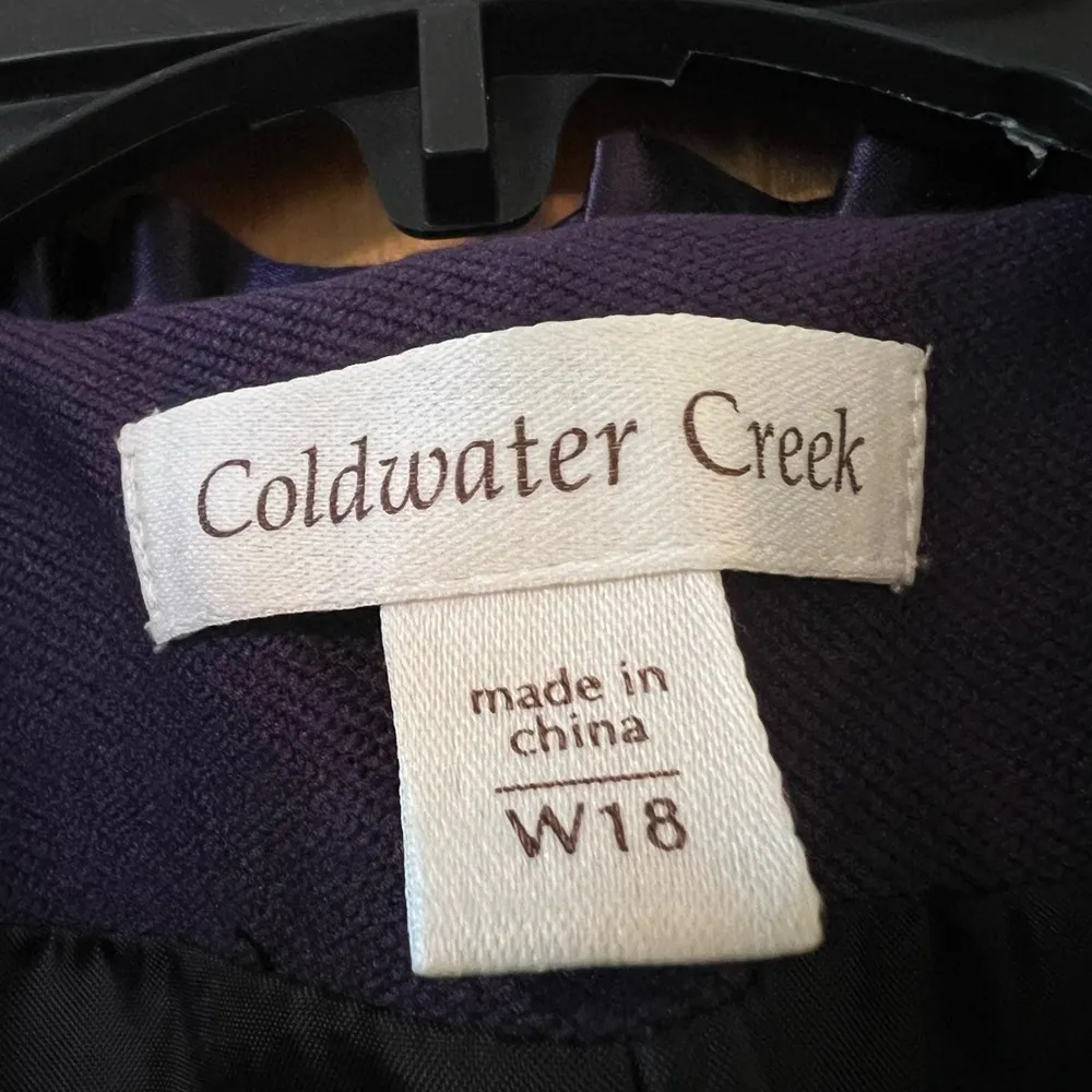 Coldwater Creek Feminine Trimmed Knit Jacket Blazer Purple NWT Career Size 18W - Image 3