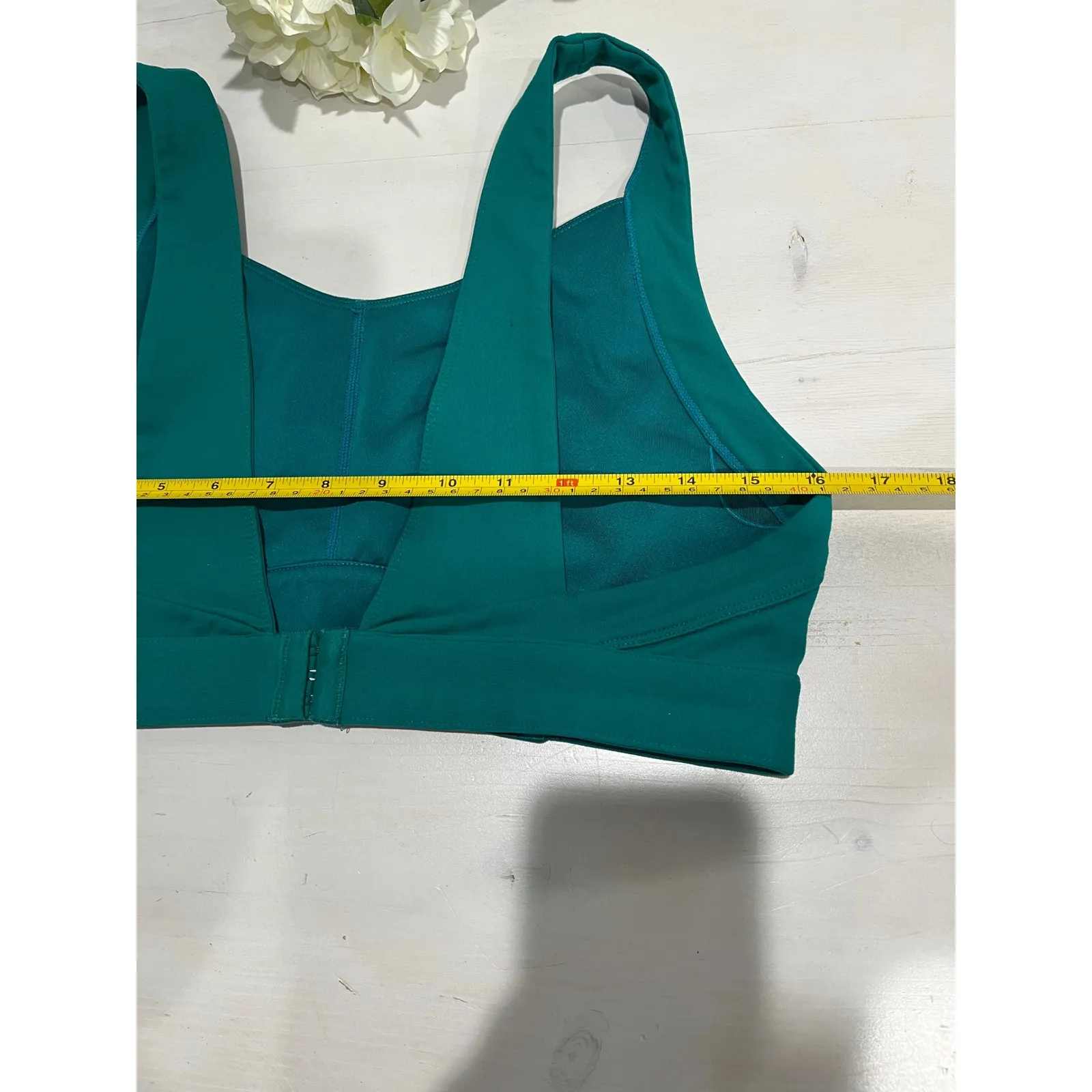 Fabletics Sports Bra‎ Medium Impact Teal Green Activewear Workout Top - Image 5