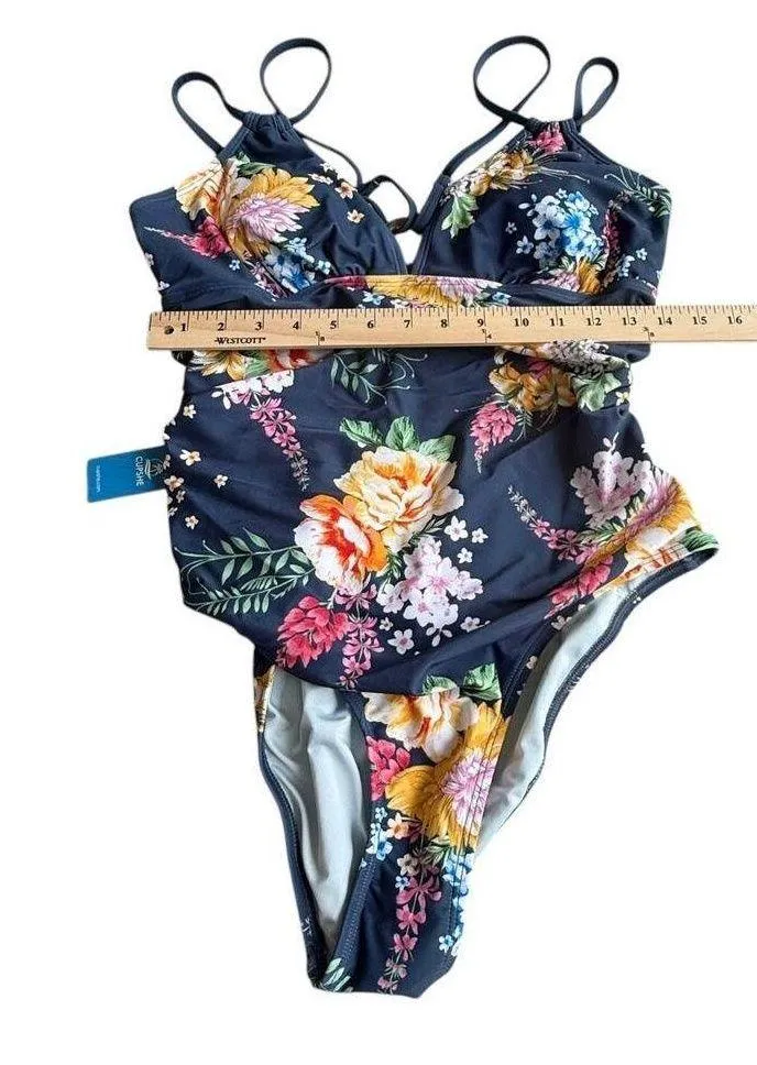 NEW Cupshe SWIMSUIT Women's LG Tropical Floral Cutout One-Piece Bathing Suit NWT - Image 2