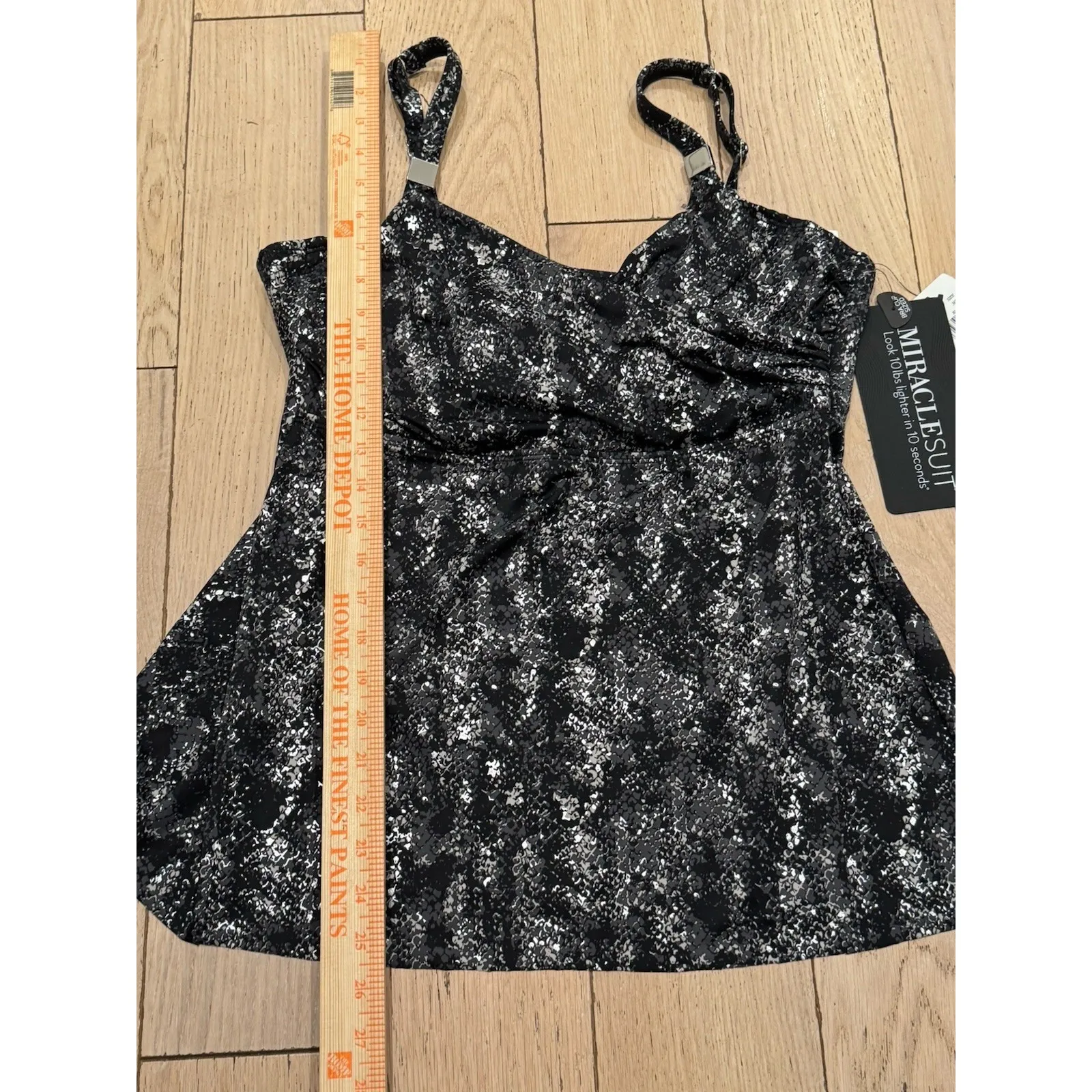 NEW Miraclesuit Black Dragonstone Surplice Underwire Tankini Top 38D & Bottom - Image 8