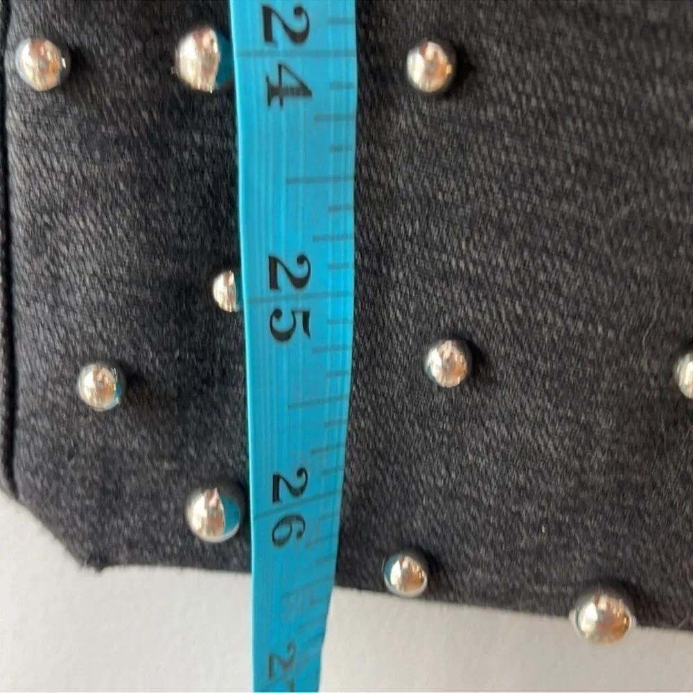 Zara Black Gray Jeans Black Pearl Cuff Hem Detailing - Image 9