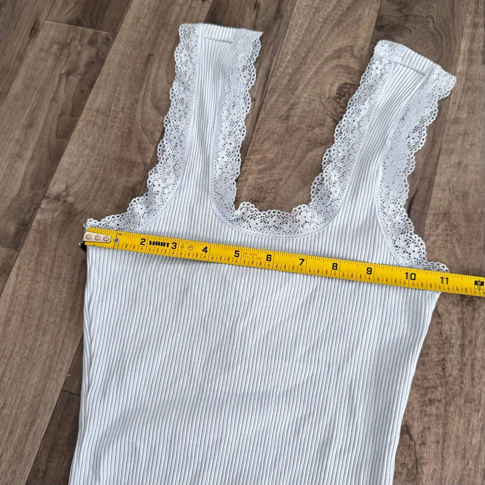 H&M divided pastel blue coquette lace trim ribbed knit mini dress - Image 3