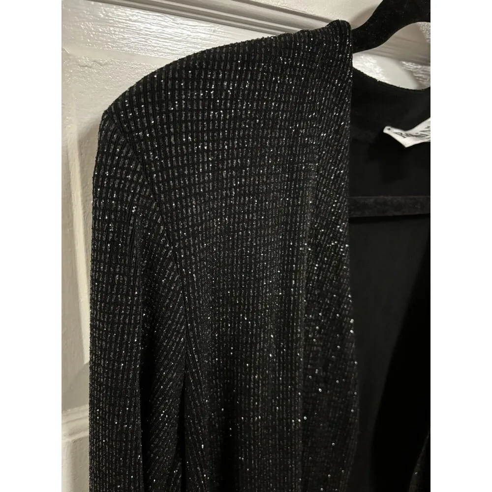 Vintage Ronni Nicole Twin Set Black Size Medium Shimmery Sparkly Shoulder Pads - Image 2