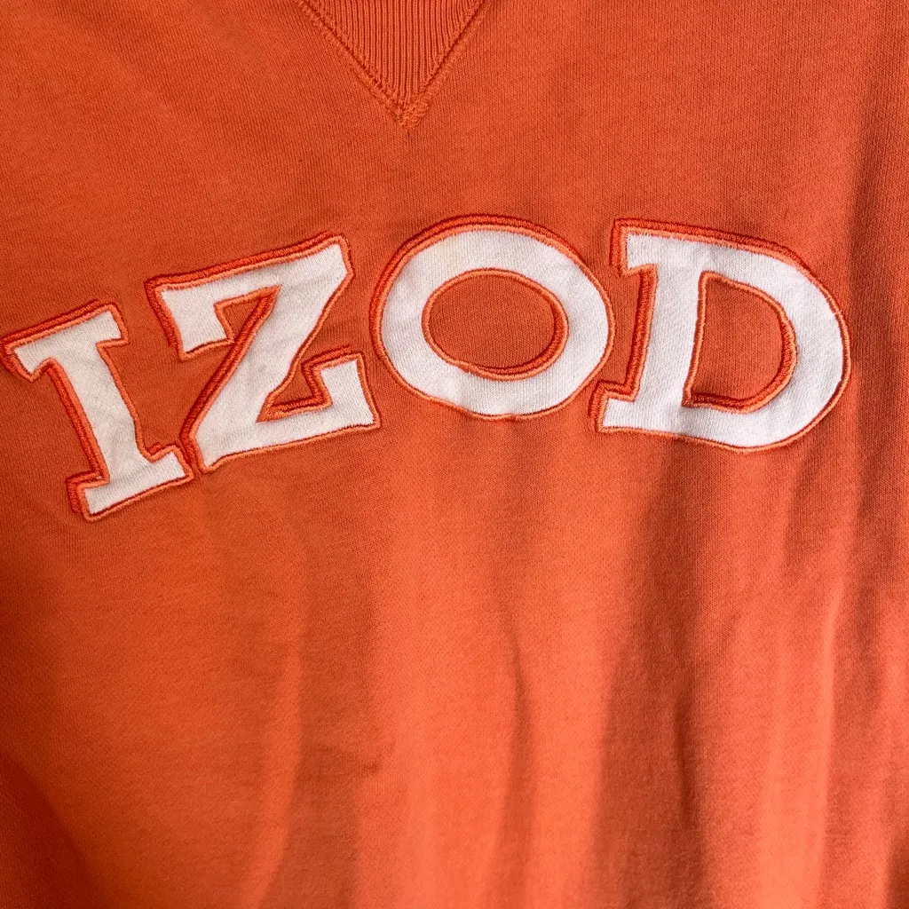 IZOD  GOLF  (M) PEACH PULLOVER SWEATSHIRT RIB TEXTURE TO SIDE PANELS PREOWNED‎ - Image 3