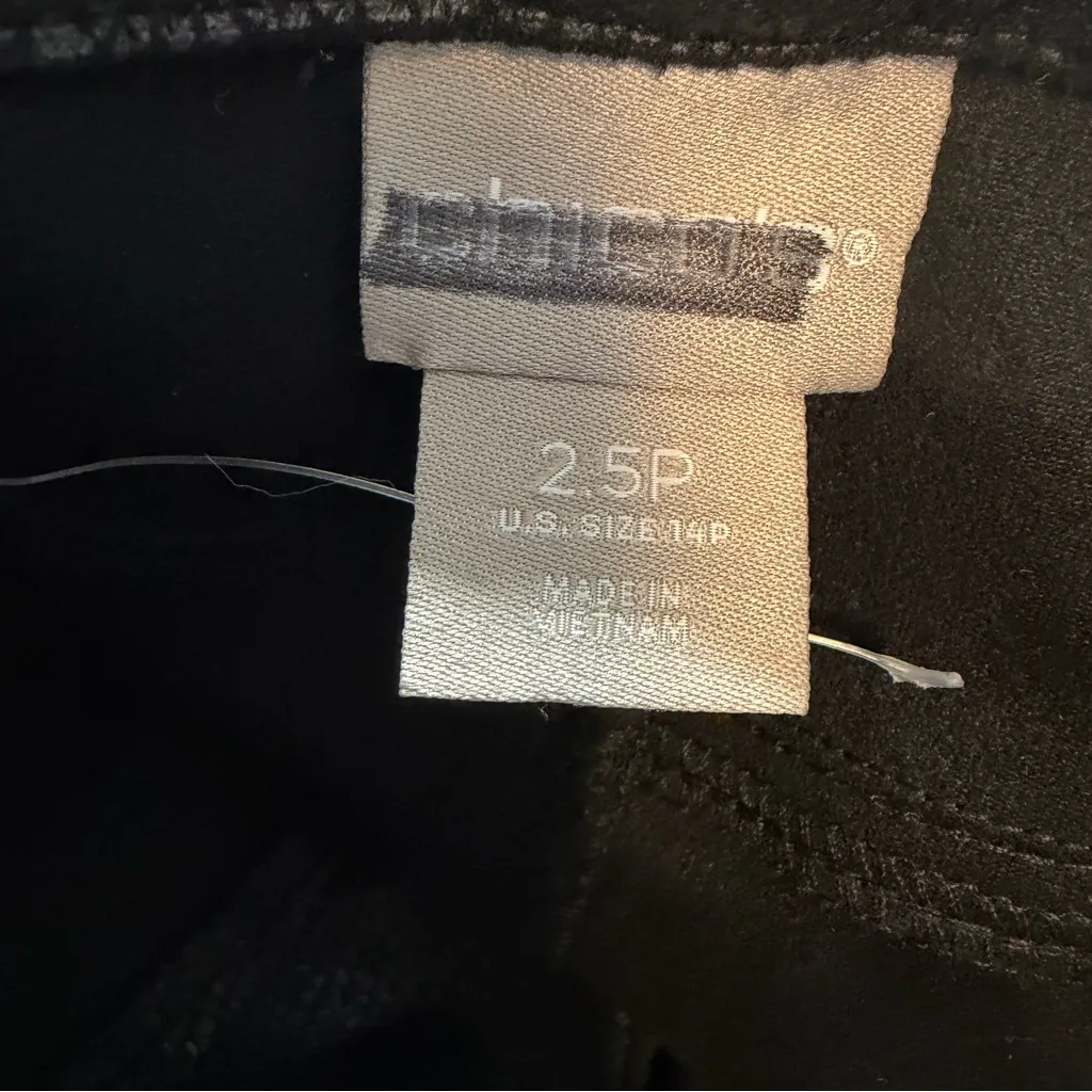 Chico's black faux suede slim leg pants faux reptile skin print women's 14P NWT - Image 6