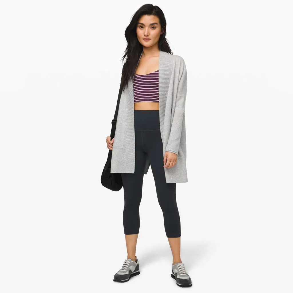 Lululemon Free to Be Bra Wild Long Line Luxtreme Parallel Stripe Adobe and White - Image 4