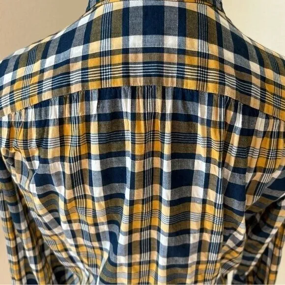 Umi‎ 908 45 RPM Indigo Blue Muted Check Plaid Button Down Shirt Japan SZ 1 - Image 8