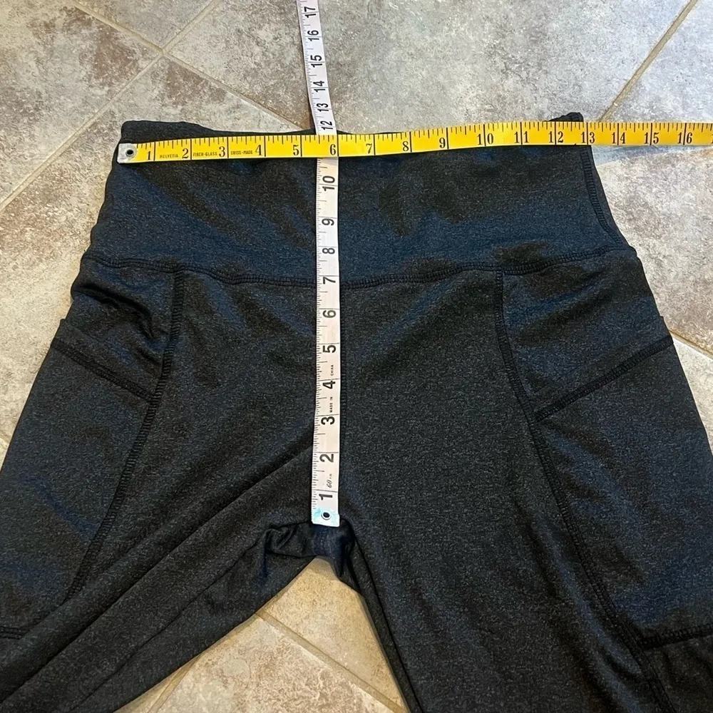 NEW High Rise Contrast Stitching Leggings Pockets Medium Pull On Stretchy black - Image 8