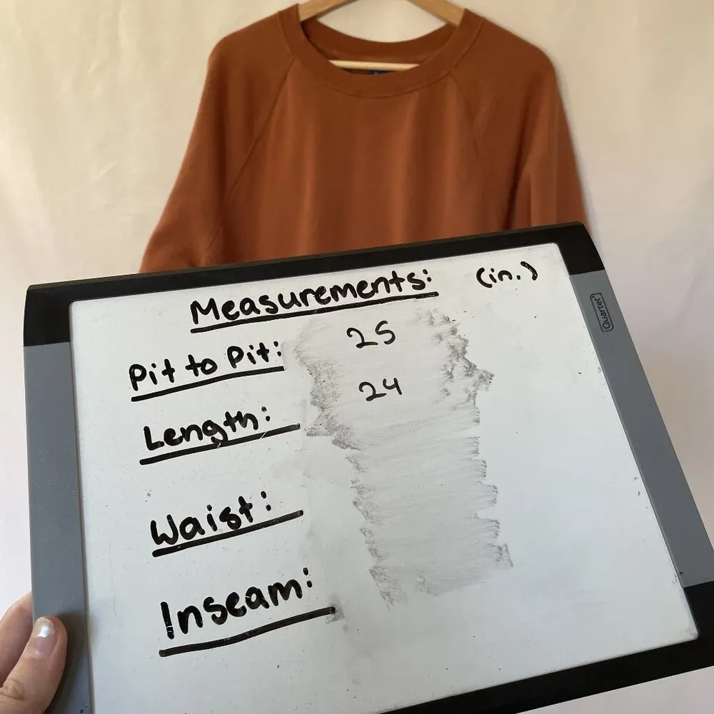 Old Navy orange burnt crewneck sweater casual women's size large cotton comfort - Image 6