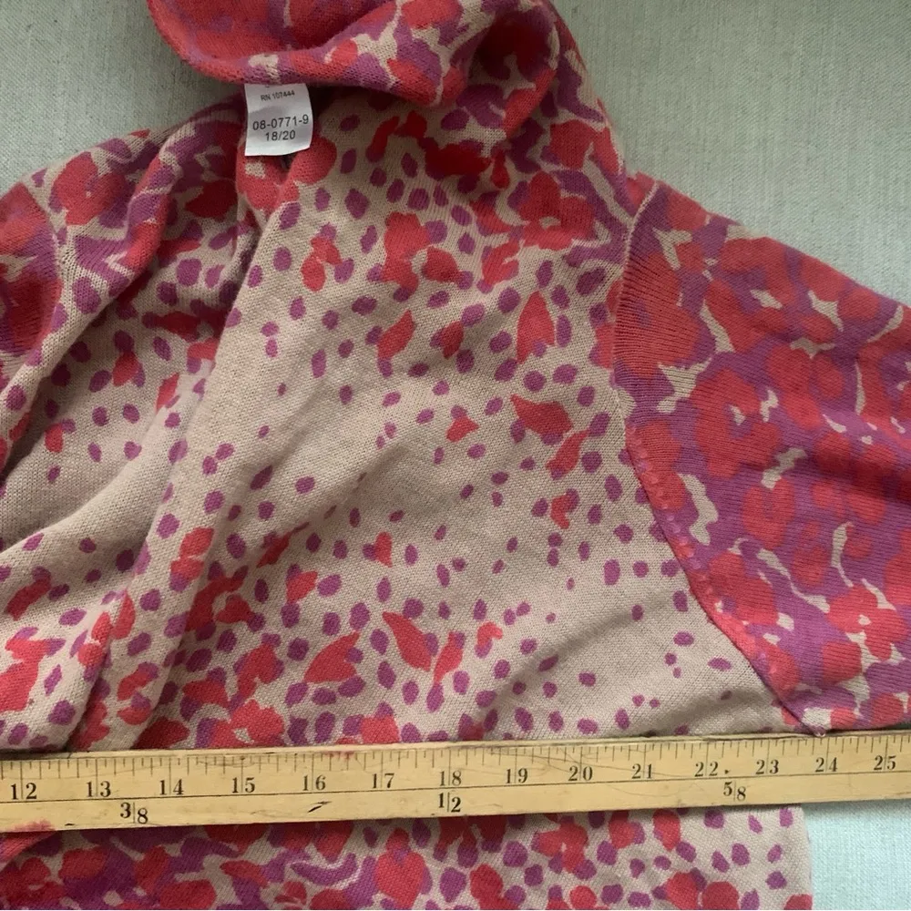 Jessica London Chic Red and Beige Patterned Shawl Cardigan Sweater Size 18-20 - Image 9