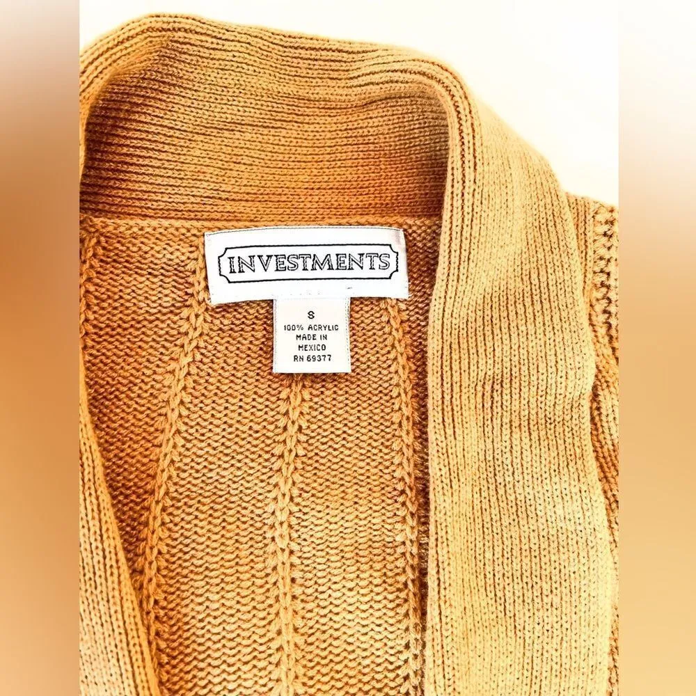 Investments Women Solid Cardigans cozy romantic chic wrap long sleeve size S - Image 5