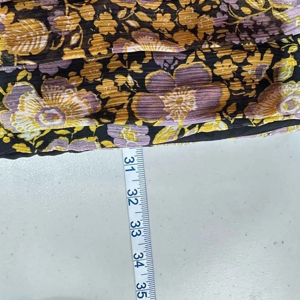 NWT Zara One Shoulder Floral Ruched Metallic Mini Dress BodyCon Small Party Club - Image 7