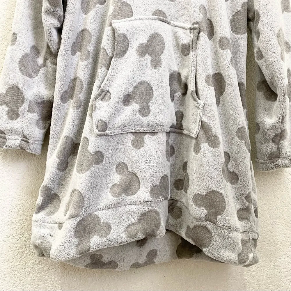 DISNEY Mickey Mouse Gray Fleece Lounge Hoodie Sleepwear Size L - Image 6