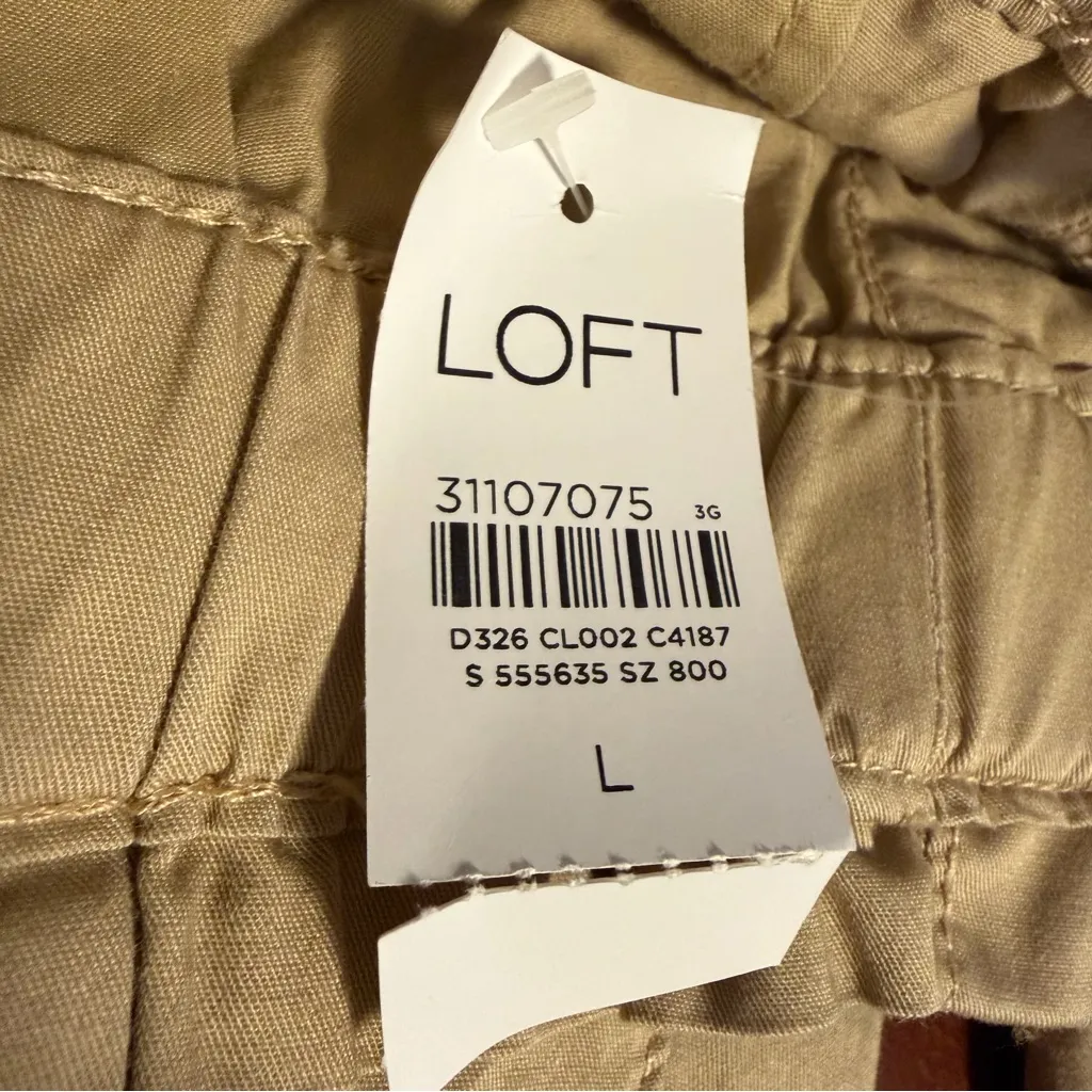 LOFT Khaki Poplin Jogger Pant NWT Size L - Image 6