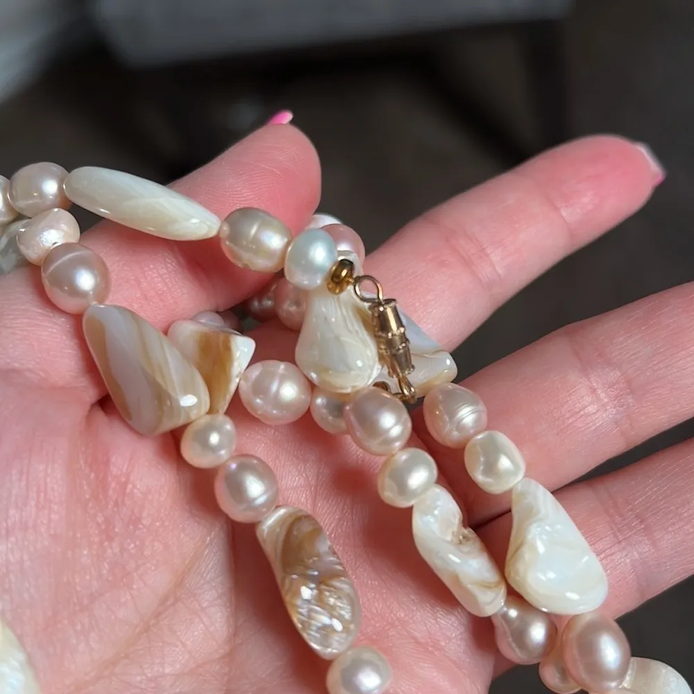 Sweet Water Pearls necklace And Earrings Set. OOAK - Image 3