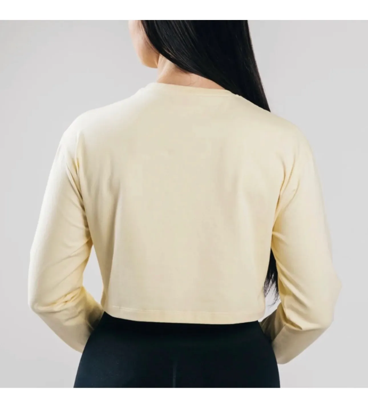 Alphalete Women’s Performance Outlined LS Crop - Sea Salt , Size XS - Image 3