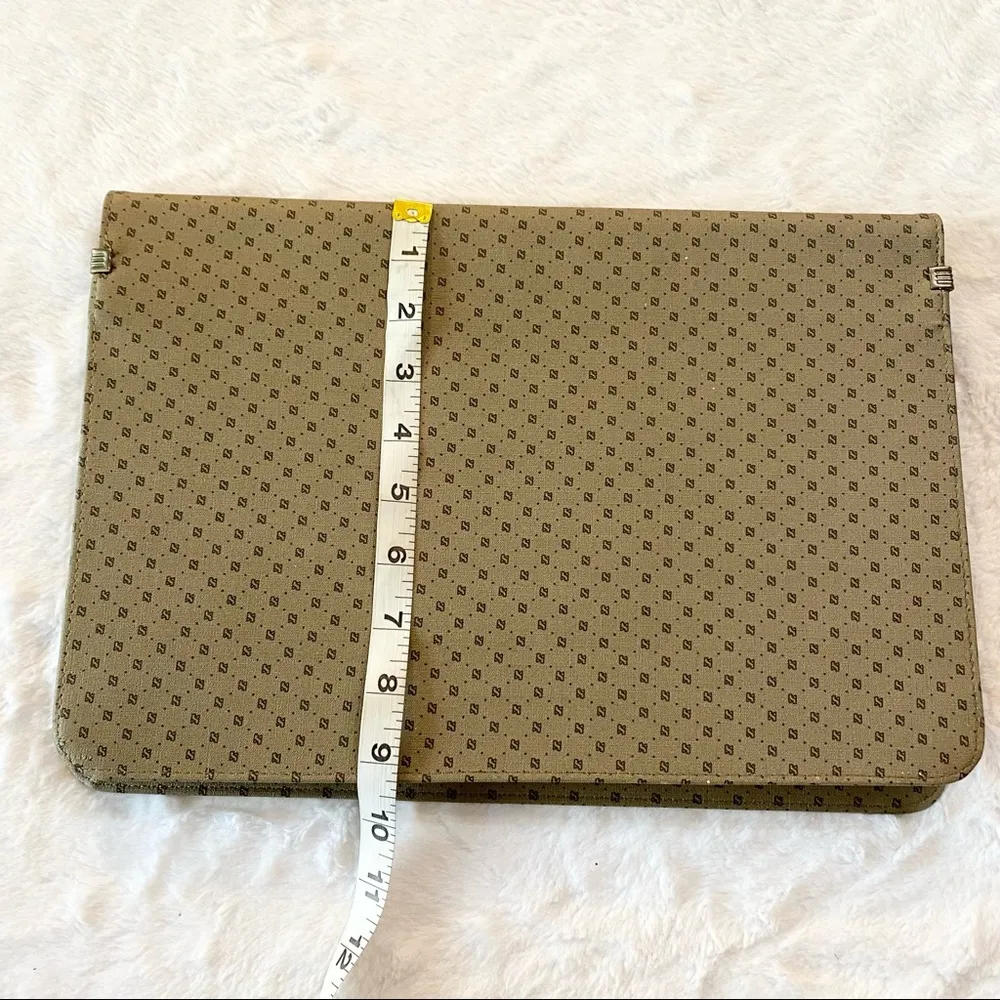 Vintage File Organizer Briefcase Portfolio Clutch Office Notepad Tablet Holder Brown - Image 4