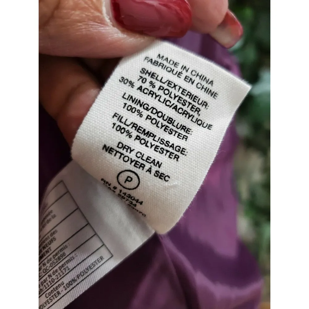 Avec Les Filles Women Purple Polyester Sleeveless Full Zip Casual Vest Jacket S - Image 9