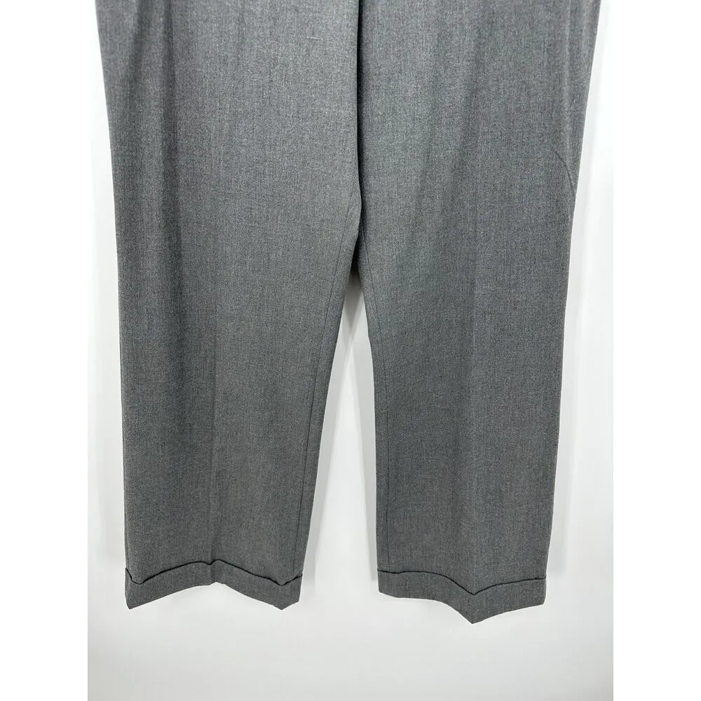 NWT Eddie Bauer Bremerton Fit Gray Wide Leg Trousers Dress Pants Womens Size 14 - Image 3