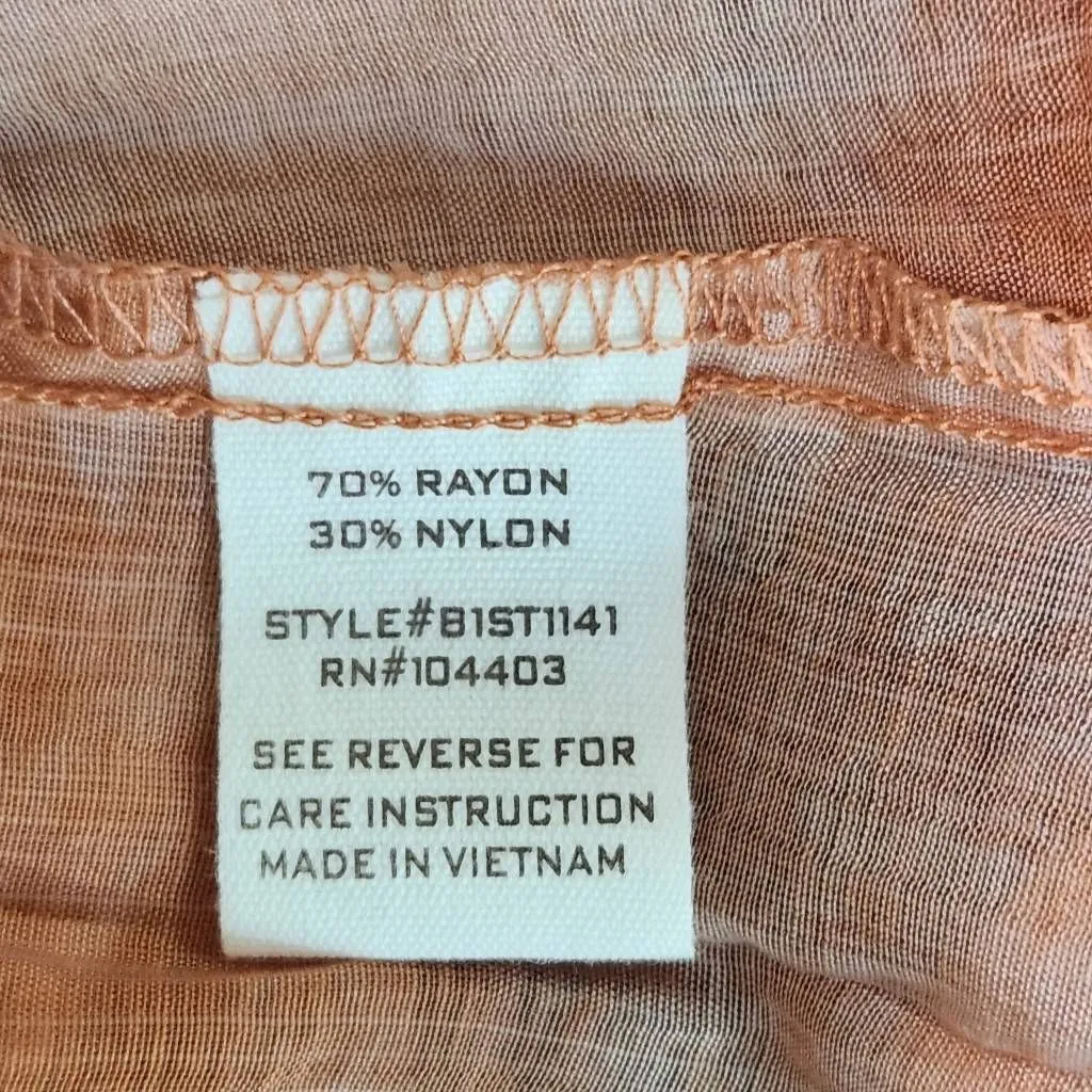 By the River Peach Dyed Smocked Blouse NWT Size Small Boho Blouse Pink - Image 9