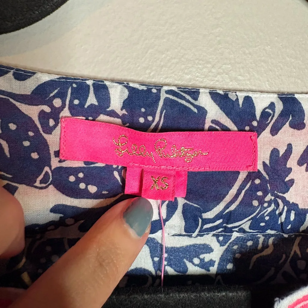 NWT Lilly Pulitzer Ocean Cove Tunic Top Oyster Bay Blue Krillin It - Image 4