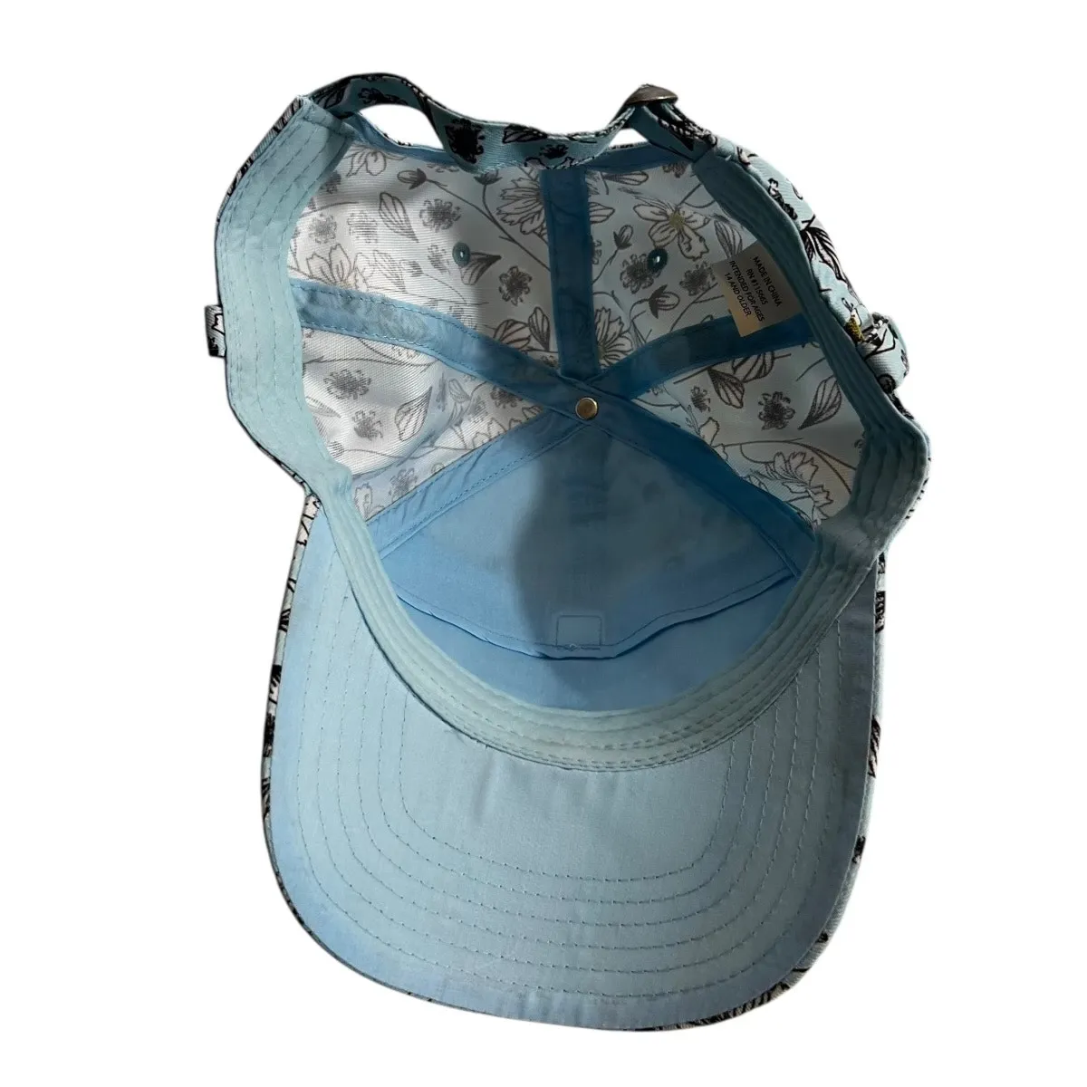 Floral Print Baseball Cap Womens OS Blue Garden Spring Summer Colorful - Image 4