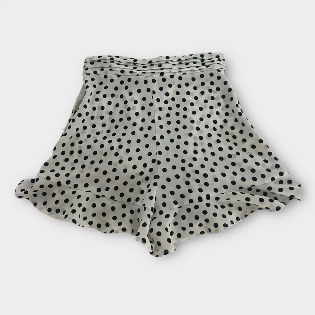 Zara Black and White Polka Dot Ruffle Skort - Image 4