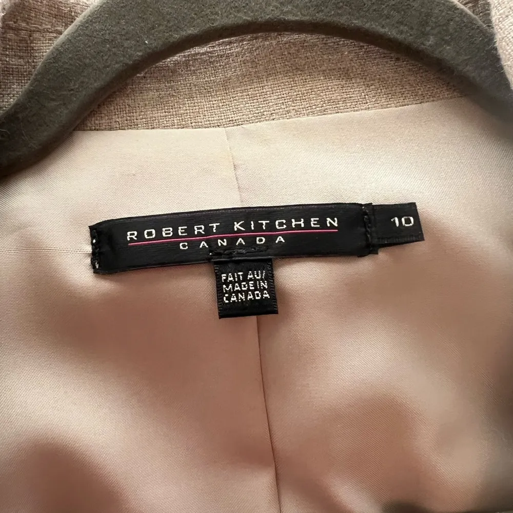 Vintage Robert Kitchen Canada 100% Linen doubled breasted top/jacket. SZ.10 Tan - Image 7