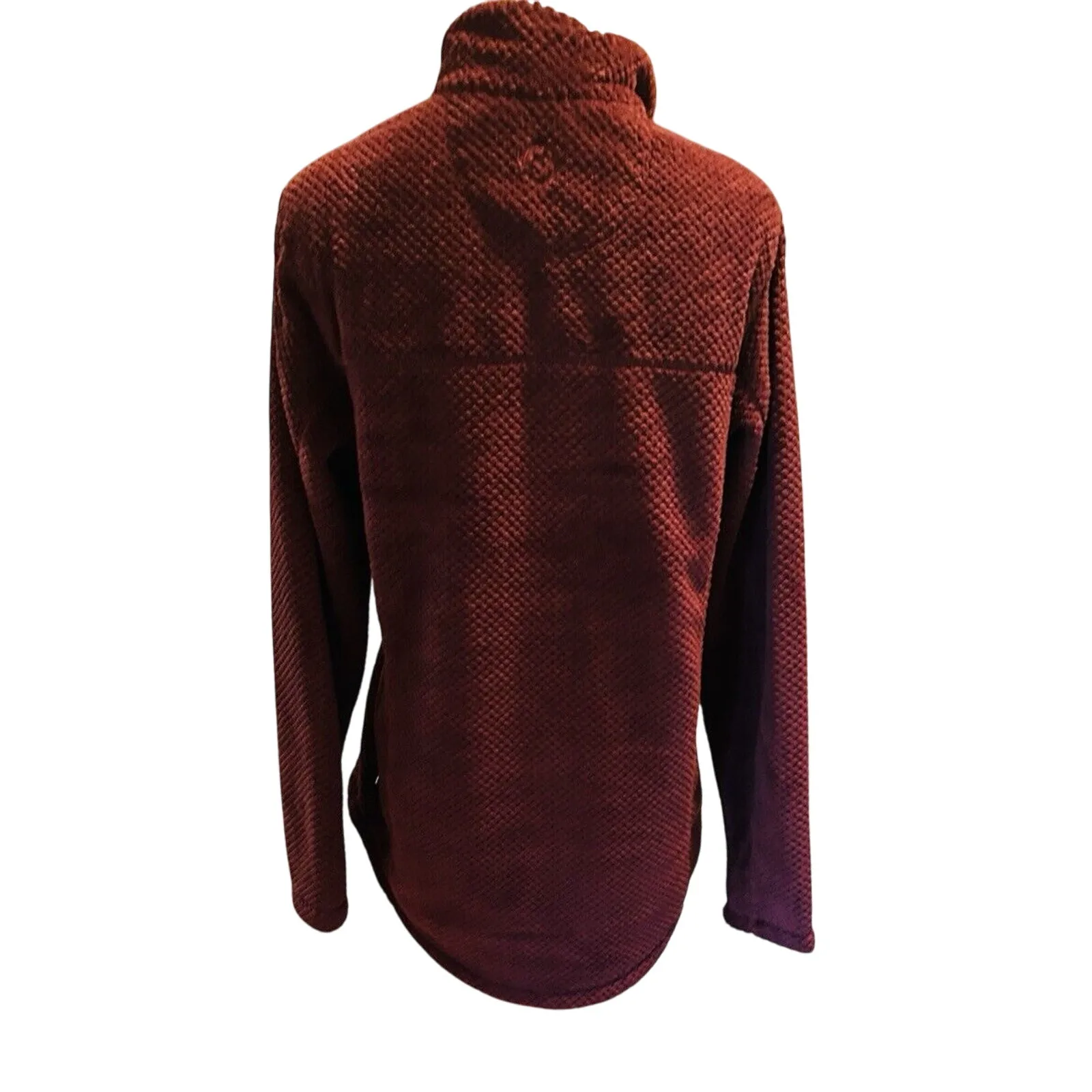 Magellan Outdoors Classic Fit Womens Med Sweater Waffle Fleece Burgundy Soft - Image 5