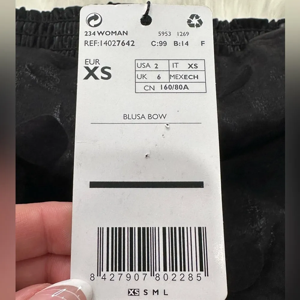 NWT MNG Mango Off The Shoulder Puff Sleeve Polka Dot Blouse - Image 12