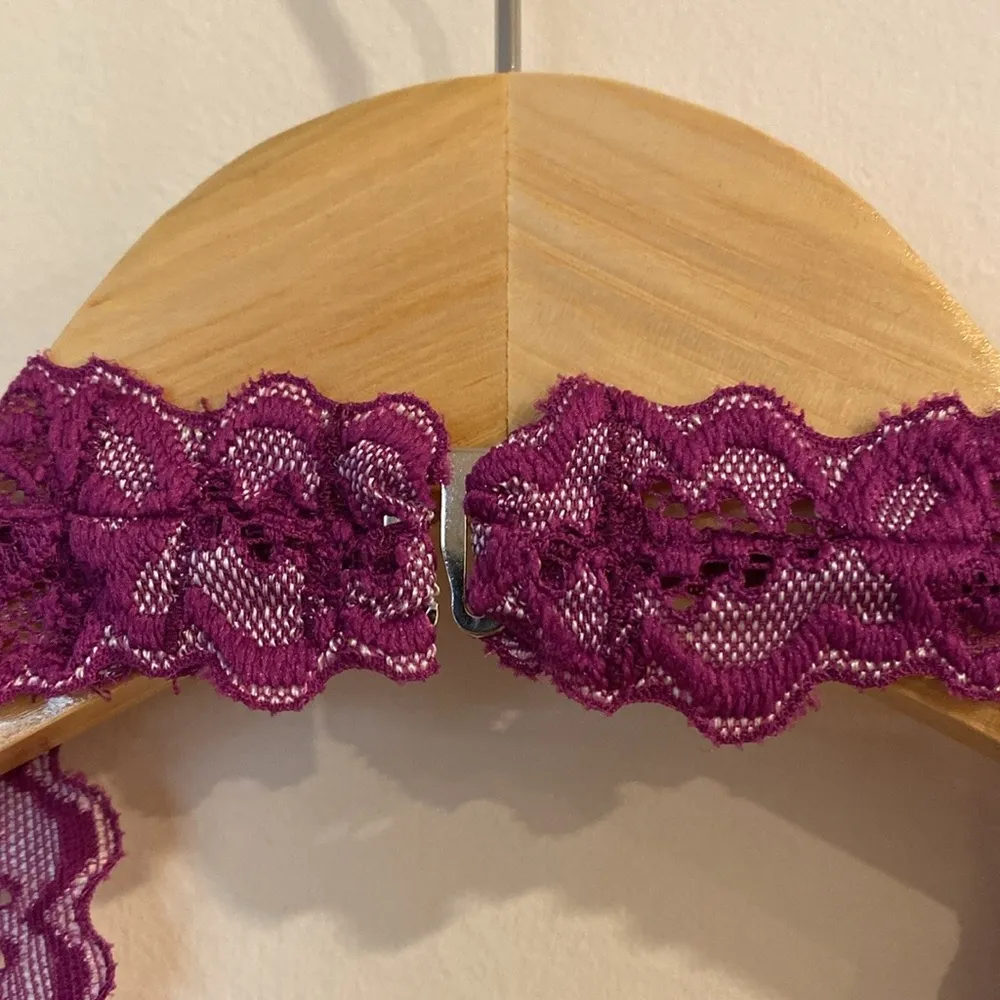 Frederick's of Hollywood Jessica Lace Crocus Purple Spanish Villa Sheer Chemise - Image 3