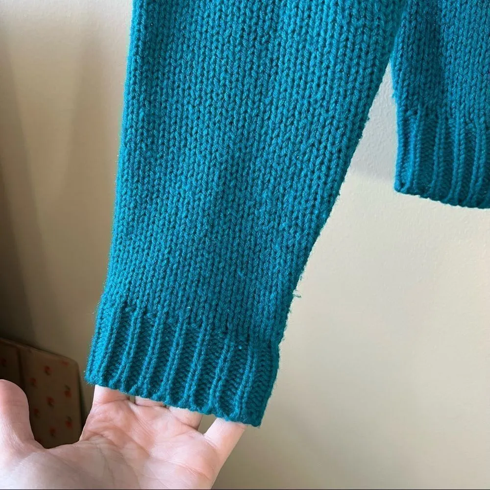 ✨ Vintage Jeana Women’s Teal Sweater Medium Blue - Image 3