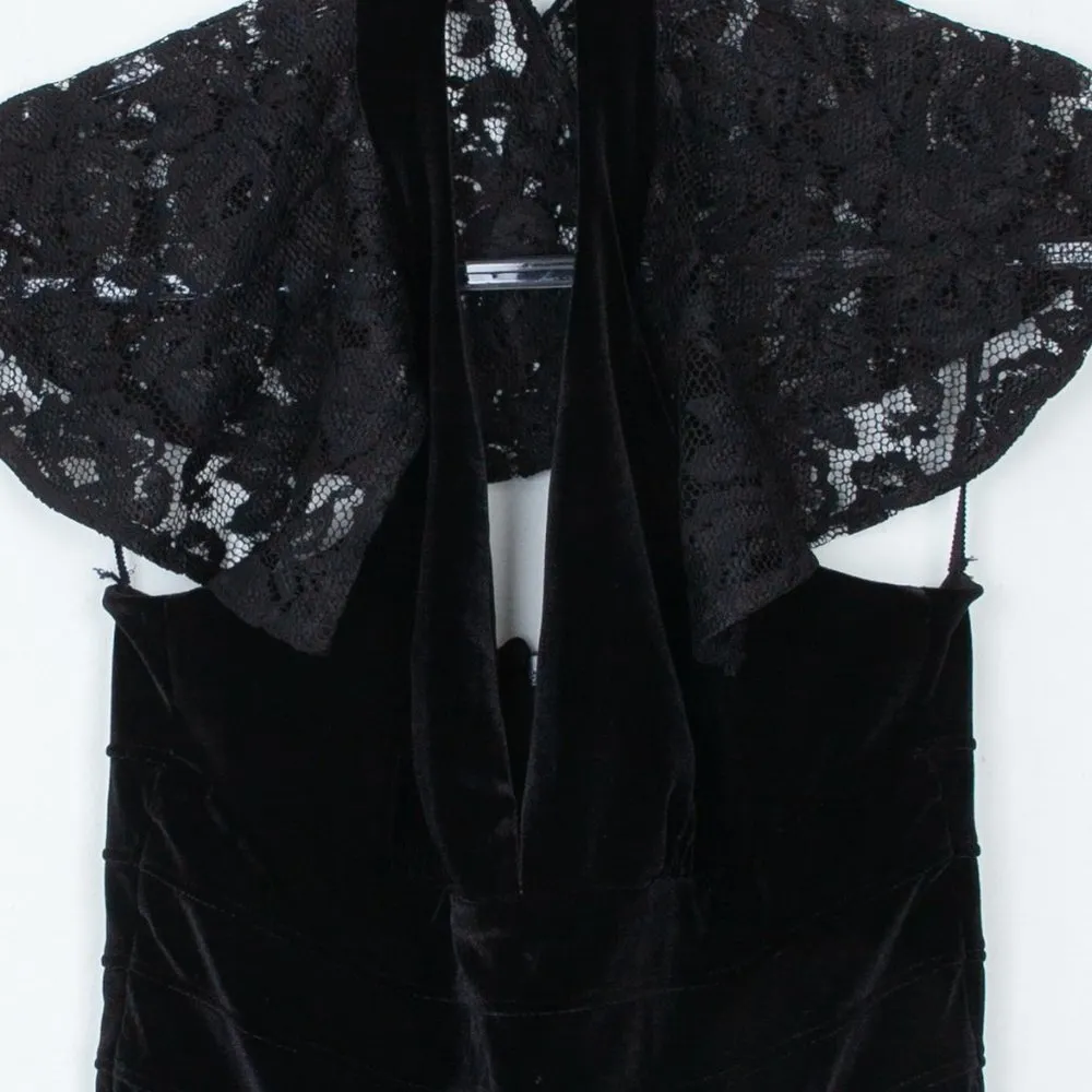 L'Agence‎ Black Velvet Halter Jumpsuit Size 2 - Image 4