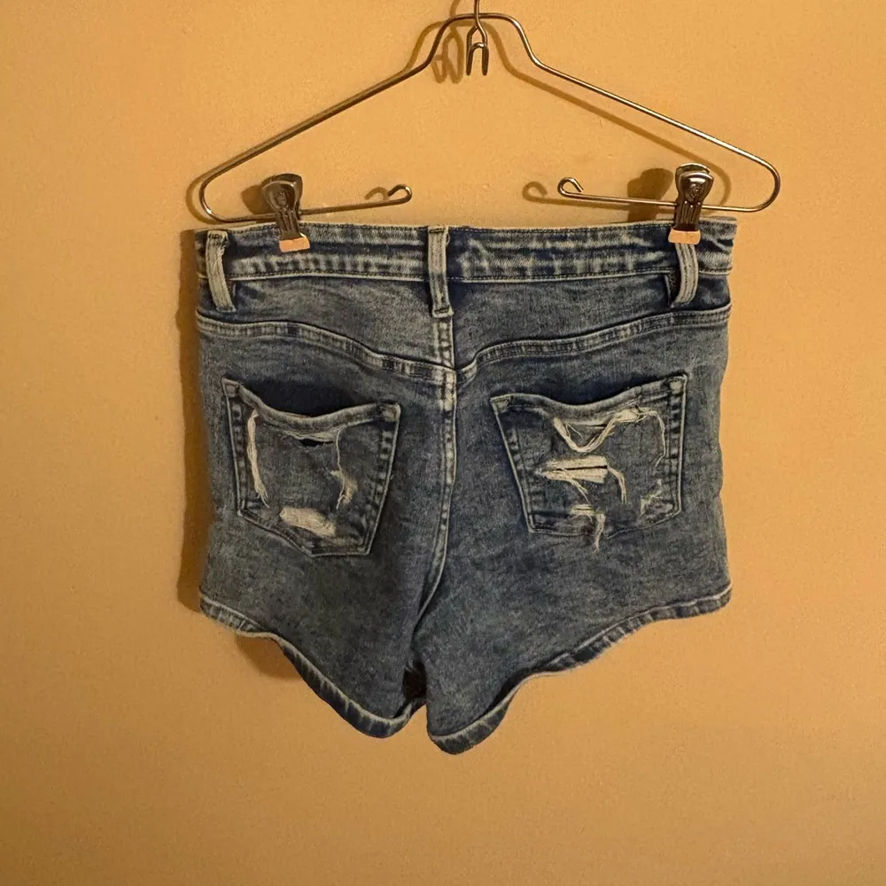 Ultra High Rise Dark Acid Wash Jean Shorts - Image 3
