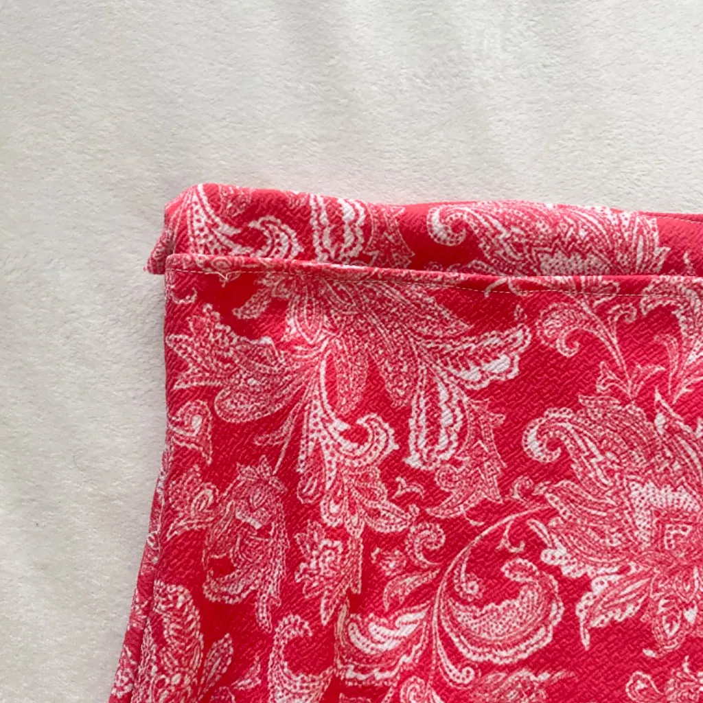 pink floral white wrap skirt bow tie - Image 3