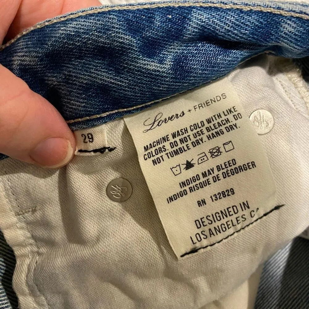 Lovers + Friends High Rise Straight Leg Jeans in Blue Size 29 - Image 7