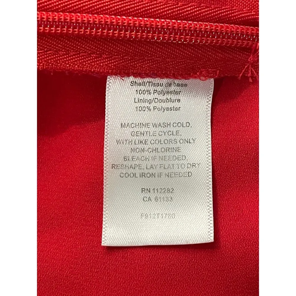 Adelyn Rae Anthropologie Lorna Wrap Top Red Periwinkle Bishop Sleeve Size Small - Image 7