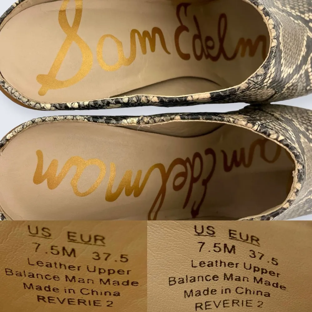 Sam Edelman Reverie 2 Desert Snake Leather Point 4" Stacked Block Heel Mule 7.5 - Image 9