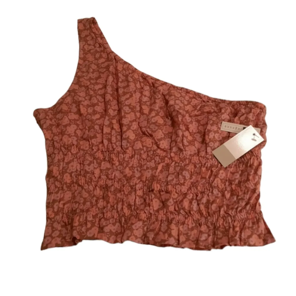 BP Top Women's Size Medium Pink Floral One Shoulder Sleeveless Casual - Image 2