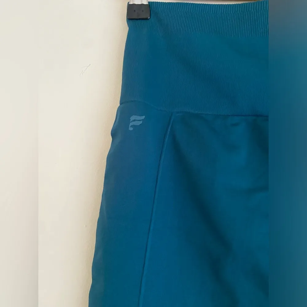 Fabletics Sync High Rise Perforated Teal Leggings Seamless size L - Image 6