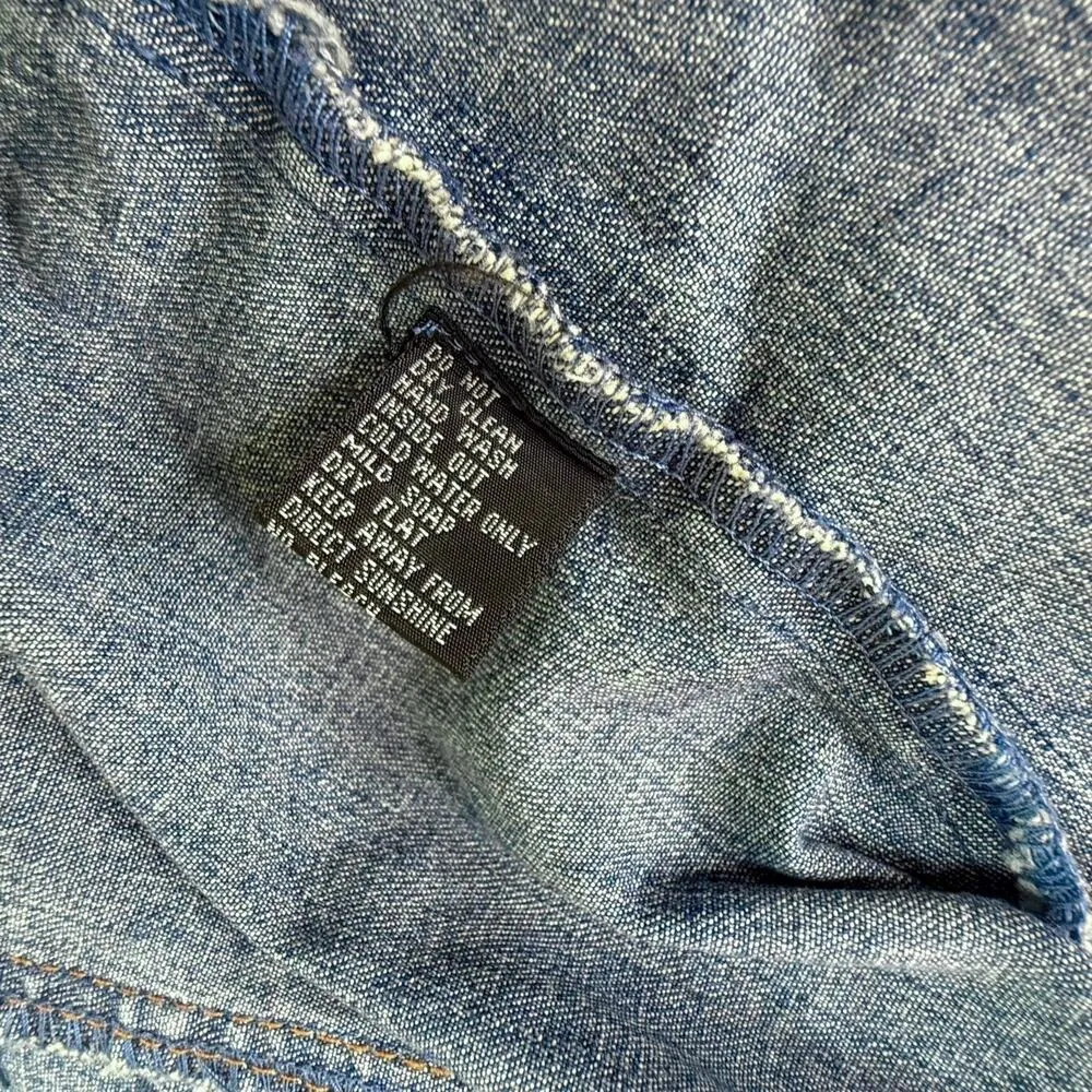 Designer Jean Jacket BEREK 2 COLLECTION Womens XL Takako Sakon Sequin Rhinestone Blue - Image 7