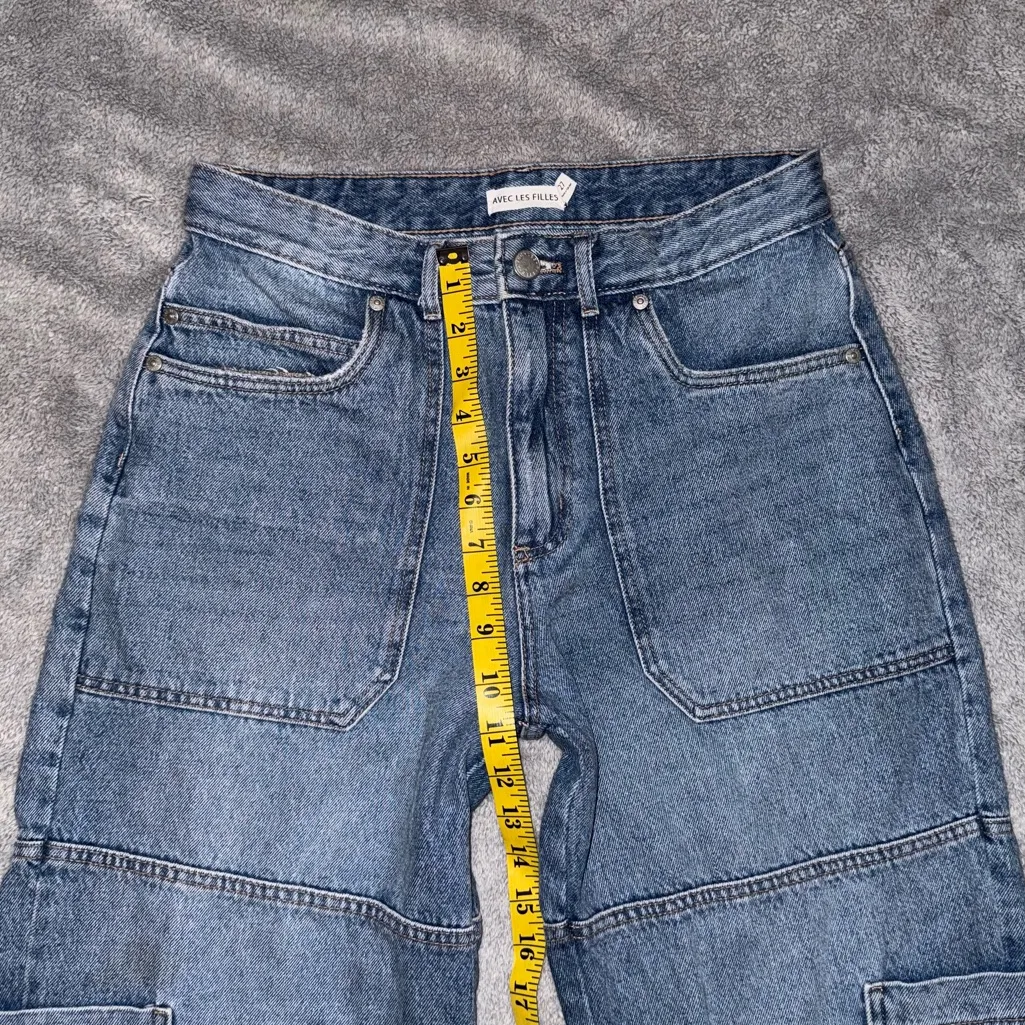 AVEC LES FILLES High Waist Cargo Jeans size 27 - Image 6