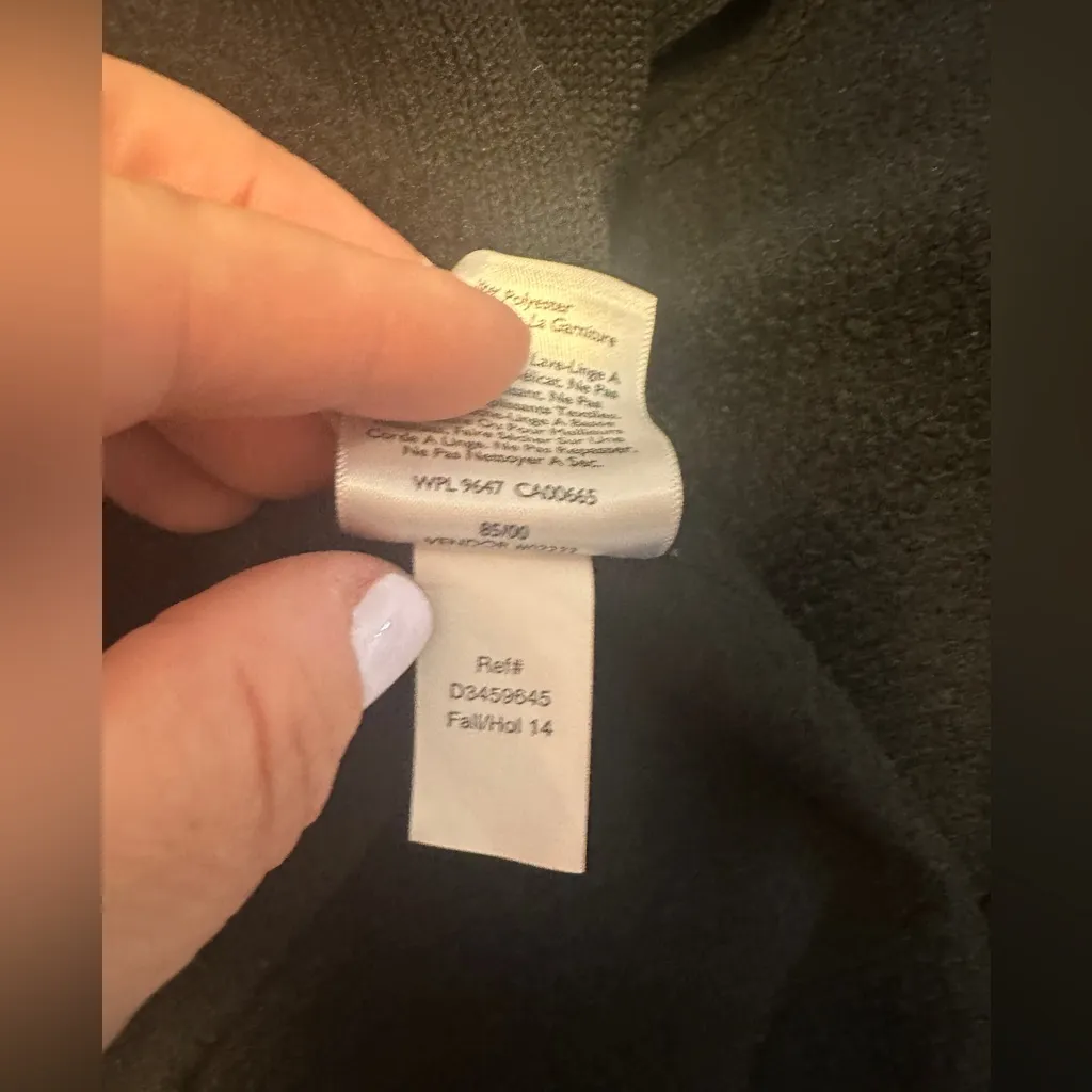 Eddie Bauer Women's Large Sweater Fleece Zip Snap Jacket Shacket Black - Image 8