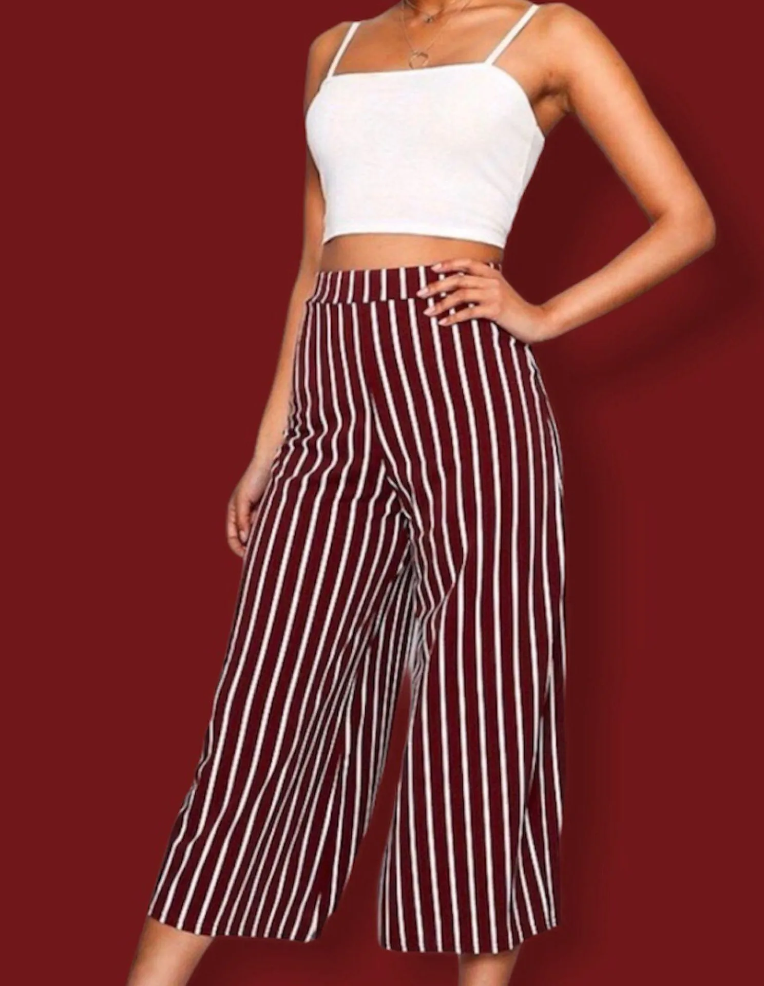 Stripe Culotte Pants - Image 2